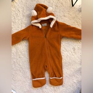 Columbia Rust Orange Sherpa-Lined Kids Fleece One-Piece